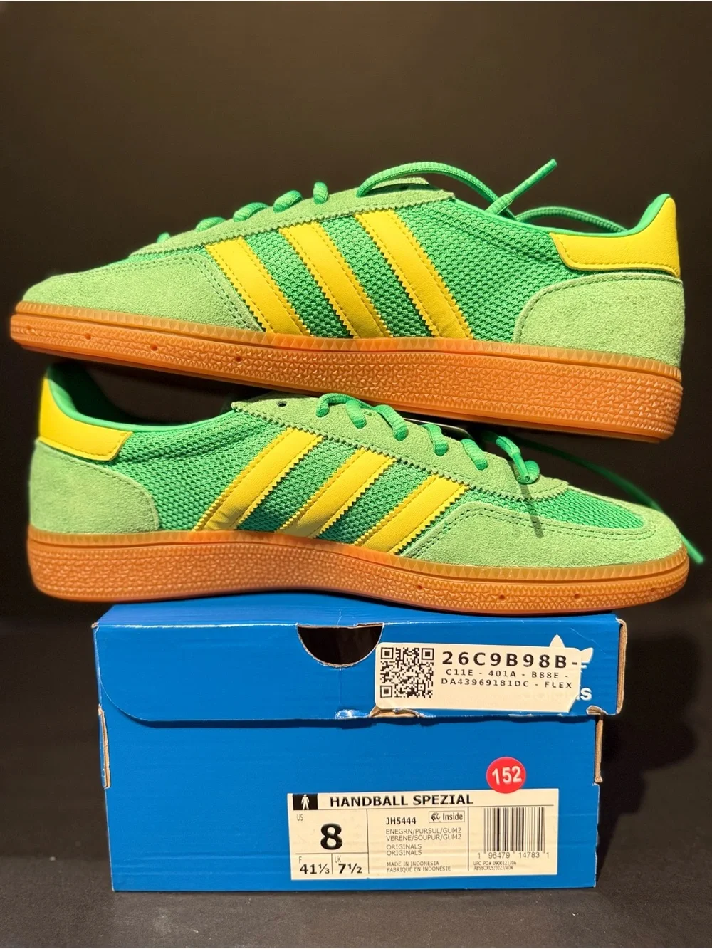 adidas Men’s Handball Spezial Sneakers in Green/Yellow 8M